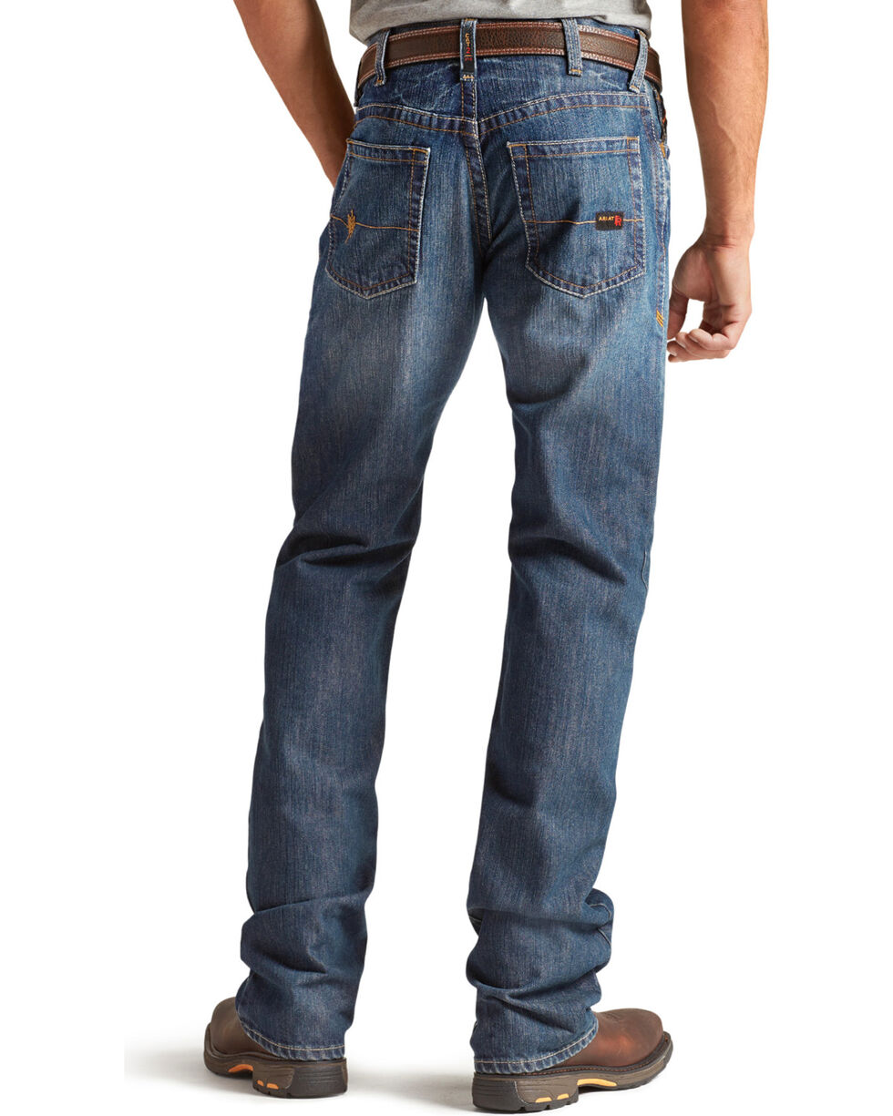 MJ1 Ariat Mens Flame-Resistant M4 Low Rise BootCut Work Jeans,10012555 Shale, 